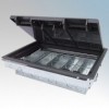TASS TFB4/76 Galvanised 4 Compartment Floor Box With Polycarbonate Frame & Lid L: 303mm x W:212mm x D:76mm