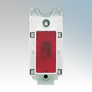 Crabtree 4491 Rockergrid White 1 Module Indicator Modular With Red Lens 240V