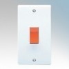 Crabtree 4500 Capital White Moulded Double Pole Switch On Large Vertical Plate 50A