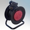 CED WCR502 Black 2 Gang Open Cable Reel With 50m Cable 13A 240V