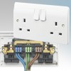 MK Electric K2747STRPWHI5PK Logic Plus Rapid Fix White Moulded 2 Gang Douple Pole Switched Socket With Screwless Terminals Pa...