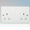 Crabtree 7257 Capital White Moulded 2 Gang Unswitched Socket 13A