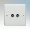 Crabtree 7268 Capital White Moulded Twin Isolated Co-Axial Socket