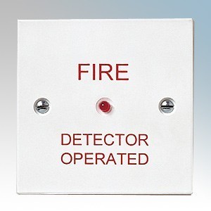 Channel Safety CHRI White Remote Indicator Unit With Red LED Marked 'FIRE DETECTOR OPERATED' 230V