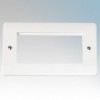 Click CMA312 Mode White Moulded 2 Gang 4 Module New Media Unfurnished Front Plate