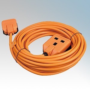 10 Metres Masterplug Heavy Duty Single Socket Long Extension Lead Orange Cable