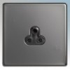 BG Electrical Nexus Black Nickel Screwless Flat Plate 1 Gang Round Pin Socket 13A