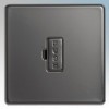 BG Electrical Nexus Black Nickel Screwless Flat Plate Unswitched Fused Connection Unit 13A
