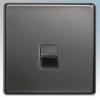 BG Electrical Nexus Black Nickel Screwless Flat Plate Single Flush Mounting BT Master Telephone Socket With IDC Terminals