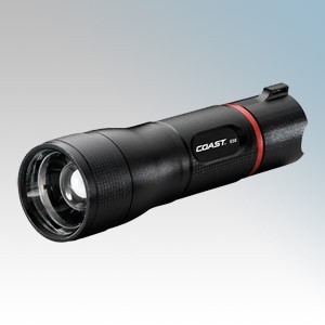 Coast Torches G50 Black Aluminium LED Handheld Torch With Adjustable Beam & Batteries IPX4 355Lm L:121mm x DiaØ: 37mm