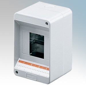 Gewiss 40CD Series Insulated 4 Module Surface Mounting Enclosure IP40 W:90mm x H:130mm x D:85mm