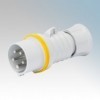Gewiss GW60001H IEC309 Yellow Industrial Plug With Screw Terminal 2P+E IP44 16A 110V