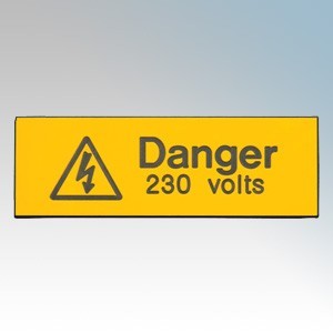 Danger 230 Volts Label 75x25mm engraved Part No IS1105EN Pack of 5 