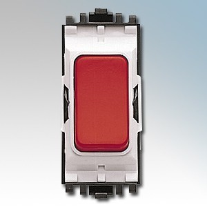 New MK K4885RED Grid Plus White 2 Way 1 Module Push Switch Red Rocker 10A 