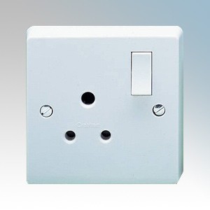 Crabtree 2330 Capital White Moulded 1 Gang Single Pole Shuttered Round Pin Switchsocket 5A