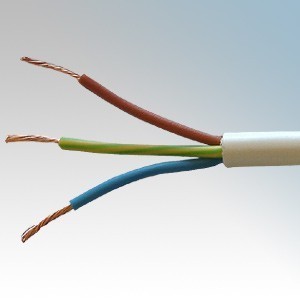 3183Y2.5WHI50 BASEC Approved 3183Y White 3 Core PVC Insulated & Sheathed Circular Flexible Cable 2.5mm 50m Reel