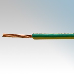6491X6.0G/Y1 BASEC Approved 6491X Green/Yellow Single Core Insulated Conduit Wiring Cable 6.0mm (priced per metre)