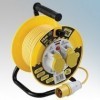 BG Electrical LVCT5016/2 Masterplug 110V Open Cable Reel With 50m Yellow Arctic Cable & 2 x 16A CEE Type Sockets 16A 110V