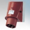 Mennekes 342ZA Red Wall Mounting Appliance Inlet IP44 3P+N+E 16A 400V