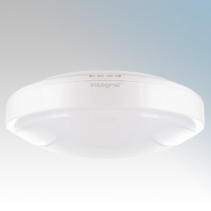 Integral LED 35-46-44 Tough Shell White Polycarbonate Bulkhead With Opal Diffuser & White LEDs IP44 24W 1750 Lumens 240V  Dia Ø: 350mm x Proj: 102mm