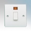 Crabtree 4015/3 Capital White Moulded Double Pole Switch With Neon 20A