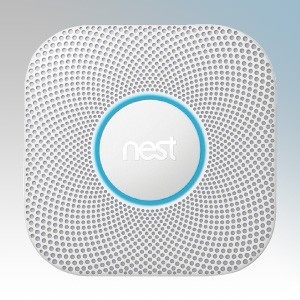 Nest S3000BWGB Protect White Battery Smoke & Carbon Monoxide Alarm With Wi-Fi Control, Rechargeable Lithium Batteries & Pathlight Feature 9V