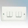 Crabtree 4174 Capital White Moulded 4 Gang 2 Way Single Pole Plateswitch 10Ax