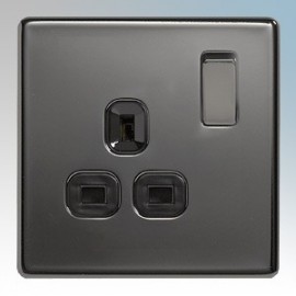 BG Nexus Black Nickel Screwless Flat Plate Socket Outlets