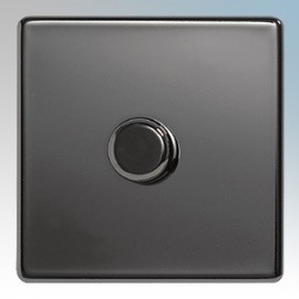 BG Nexus Black Nickel Screwless Flat Plate Dimmer Switches