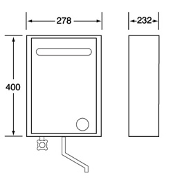 Redring WS7 Vented Water Heater Dimensions
